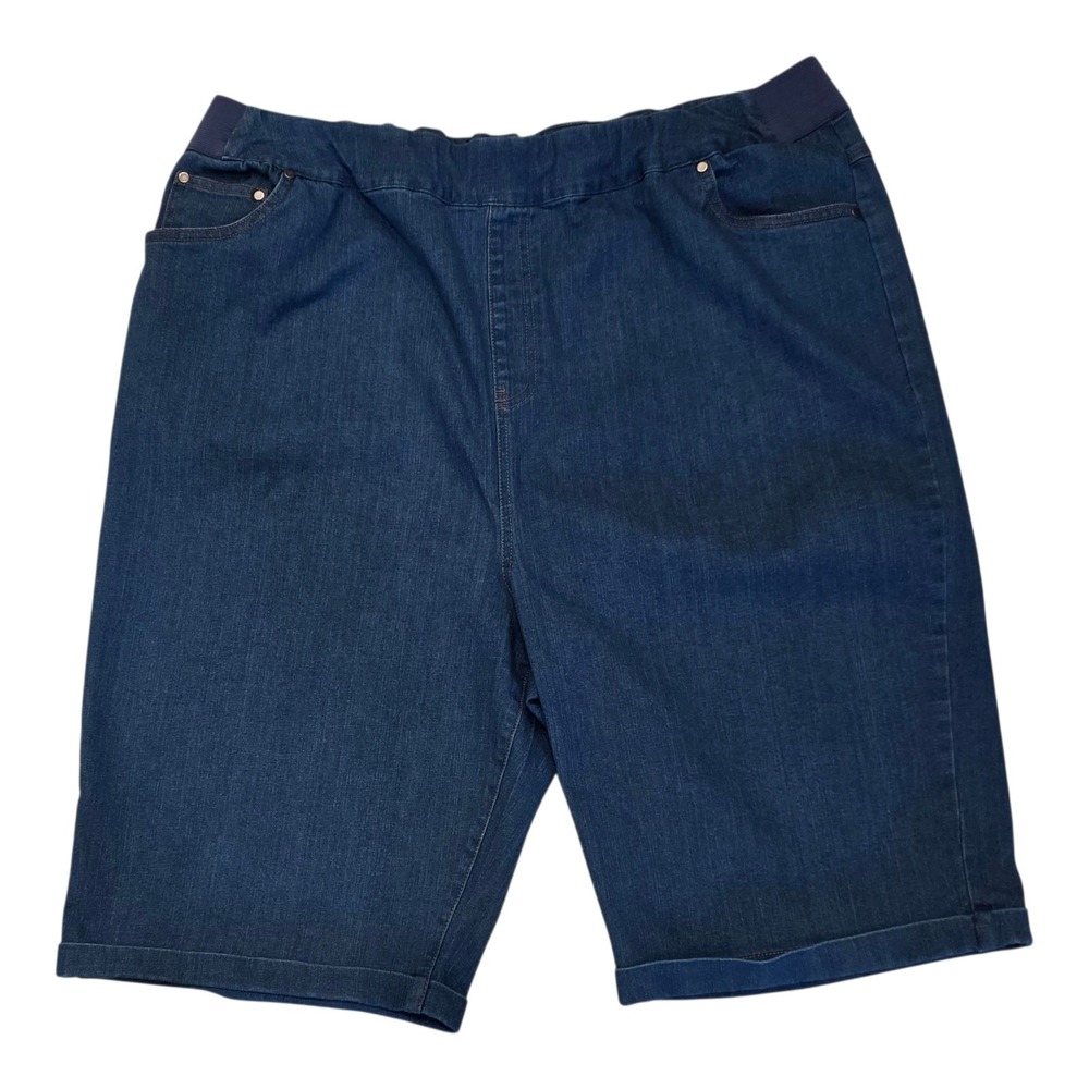 CW Classics Cuffed Shorts Elastic Waist Ladies 2X Blue